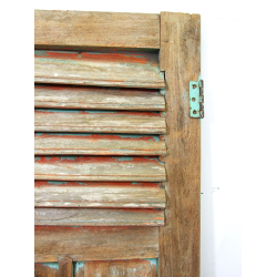 Drewniana okiennica Vintage dwustronna dwukolorowa 98x45cm